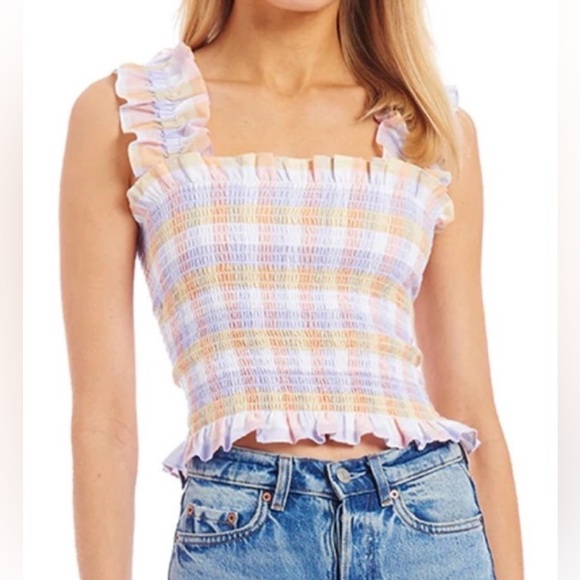 Amanda Uprichard Smocked Top - Picture 1 of 7